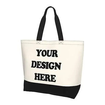 Abybela Custom Tote Bags with Team Logo Text Picture for Women Personalized Shopping Handbag Add You...
