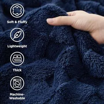 Bedsure Navy Blue Throw Blanket - Super Soft and Cozy