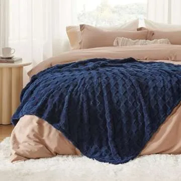 Bedsure Navy Blue Throw Blanket - Super Soft and Cozy