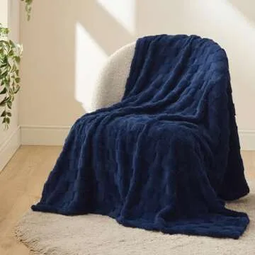 Bedsure Navy Blue Throw Blanket - Super Soft and Cozy
