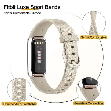 Vanjua Soft Silicone Bands Fitbit Luxe Comfortable Waterproof