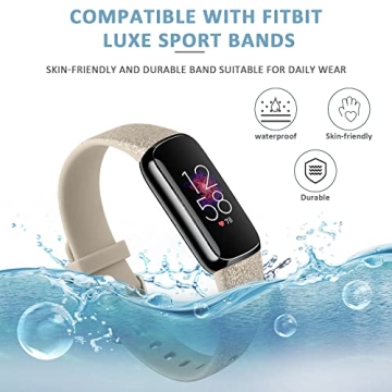 Vanjua Soft Silicone Bands Fitbit Luxe Comfortable Waterproof
