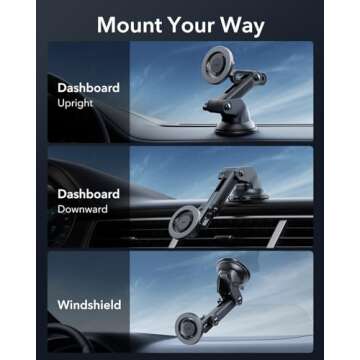 ESR Dashboard Magnetic Phone Holder for Car, for MagSafe Car Mount, Windshield Magnetic Car Mount fo...