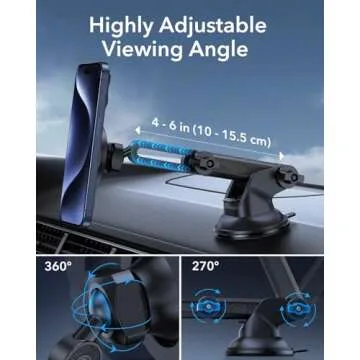 ESR Dashboard Magnetic Phone Holder for Car, for MagSafe Car Mount, Windshield Magnetic Car Mount for iPhone 16/15/14/13/12, Samsung Galaxy S25, Car Accessories, Charging Not Supported, Metallic Grey