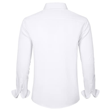 Wrinkle-Free Men's Dress Shirt - J.VER Solid White