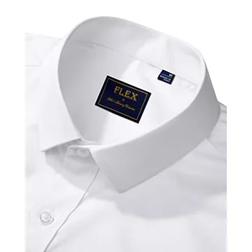 Wrinkle-Free Men's Dress Shirt - J.VER Solid White
