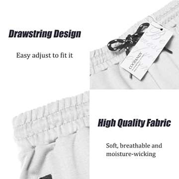 COOFANDY Men's 5'' Gym Workout Shorts Running Athletic Short Fitted Training Bodybuilding Jogger with Zipper Pocket White