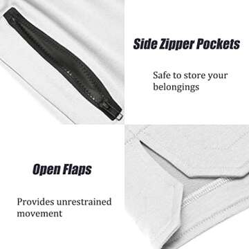 COOFANDY Men's 5'' Gym Workout Shorts Running Athletic Short Fitted Training Bodybuilding Jogger with Zipper Pocket White