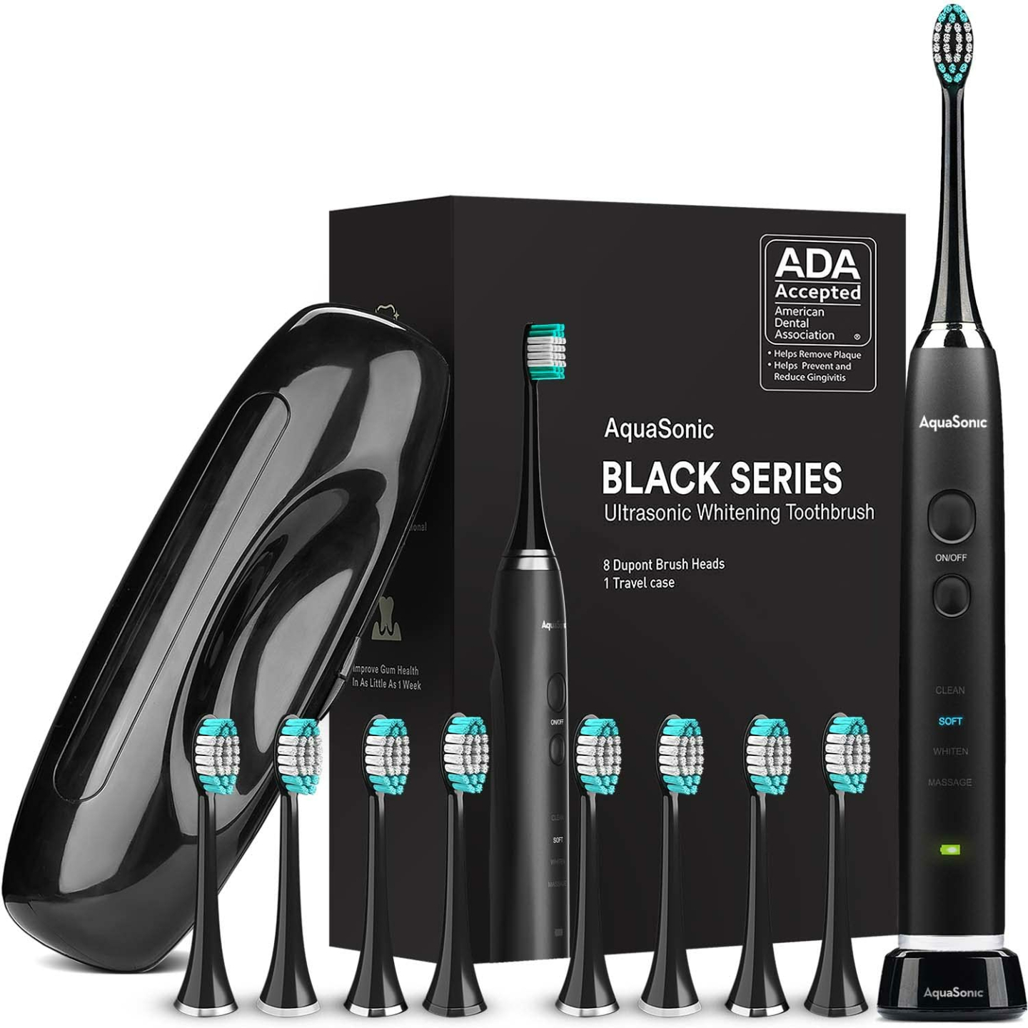 AquaSonic Black Series Electric Toothbrush - ADA Approved