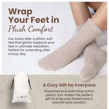 Modern Elegance Comfy Cloud Socks - Ultra-Soft Cozy Sleep Socks for Women & Men | Luxurious Fuzzy Fabric for All-Day Comfort & Warmth