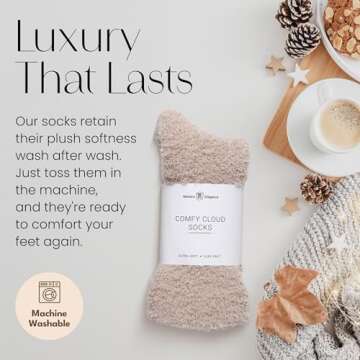 Modern Elegance Comfy Cloud Socks - Ultra-Soft Cozy Sleep Socks for Women & Men | Luxurious Fuzzy Fabric for All-Day Comfort & Warmth