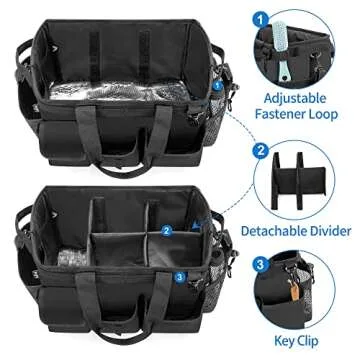 LoDrid Large Wearable Cleaning Caddy for Organizing Supplies