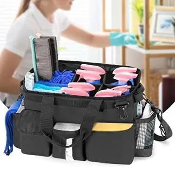 LoDrid Large Wearable Cleaning Caddy for Organizing Supplies