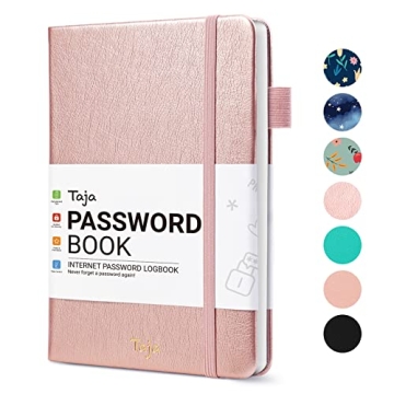 Taja Password Keeper Book with Alphabetical Tabs，Small Password Books for Seniors, Password Notebo...