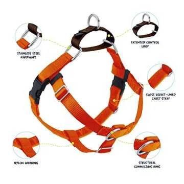 2 Hounds Design Freedom No Pull Dog Harness, Adjustable Harness, Easy Walking & Comfortable Control,...