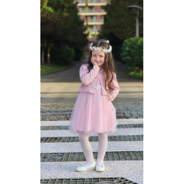 Arshiner Pink Floral Tulle Dress for Toddler Girls 2T-6