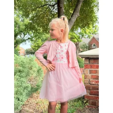 Arshiner Pink Floral Tulle Dress for Toddler Girls 2T-6