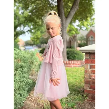 Arshiner Pink Floral Tulle Dress for Toddler Girls 2T-6