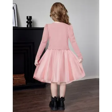 Arshiner Pink Floral Tulle Dress for Toddler Girls 2T-6