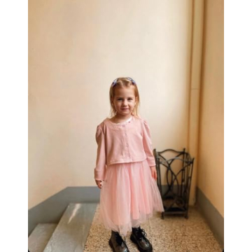 Arshiner Pink Floral Tulle Dress for Toddler Girls 2T-6