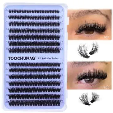 TOOCHUNAG Fluffy Lash Clusters 60D+80D Individual Lashes