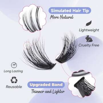 TOOCHUNAG Fluffy Lash Clusters 60D+80D Individual Lashes