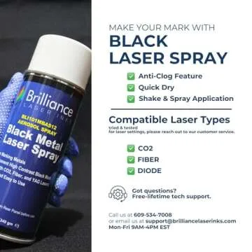 Brilliance Laser Inks 12 Oz Spray for High-Contrast Metal Marking