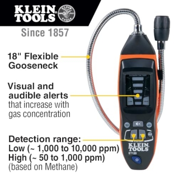 Klein ET120 Gas Leak Detector with 18-Inch Gooseneck