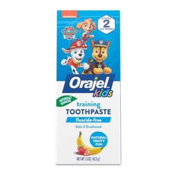 Orajel Kids Paw Patrol Fluoride-Free Training Toothpaste, Natural Fruity Fun Flavor, #1 Pediatrician...
