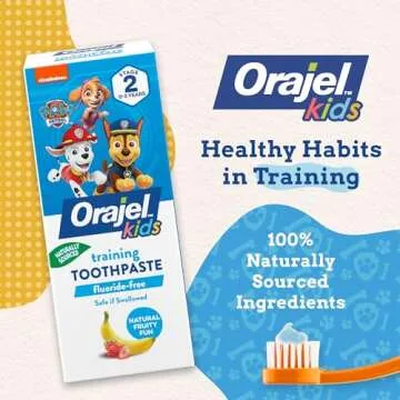 Orajel Kids Paw Patrol Fluoride-Free Training Toothpaste, Natural Fruity Fun Flavor, #1 Pediatrician Recommended , 1.5oz Tube