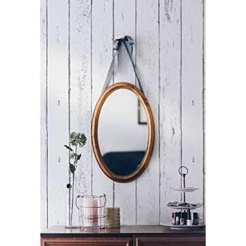 White Shiplap Peel and Stick Wallpaper - Vintage Wood Wallpaper Peel and Stick - Wood Contact Paper for Cabinets – Wallpaper for Bedrooms, Shelf - Self Adhesive Removable Wall Paper (17.71" x 393")