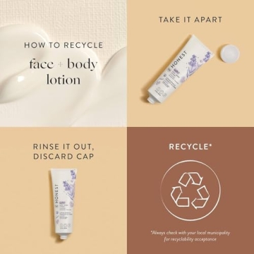 The Honest Company Hydrating Face + Body Lotion | Fast Absorbing, Naturally Derived, Hypoallergenic | Lavender Calm, 8.5 fl oz