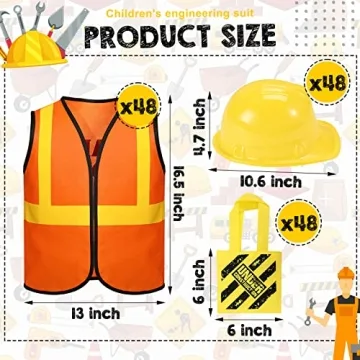 144-Piece Construction Dress Up Set for Kids Parties