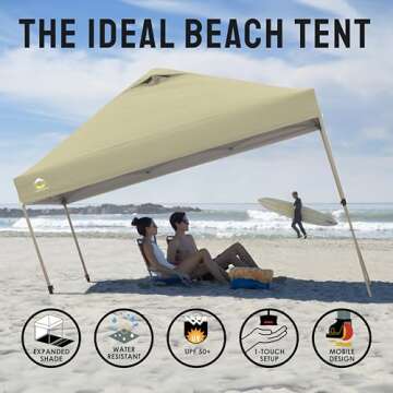 CROWN SHADES 10x10 Canopy - Quick Setup & UV Protection
