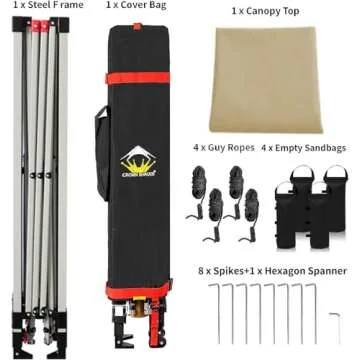 CROWN SHADES 10x10 Canopy - Quick Setup & UV Protection