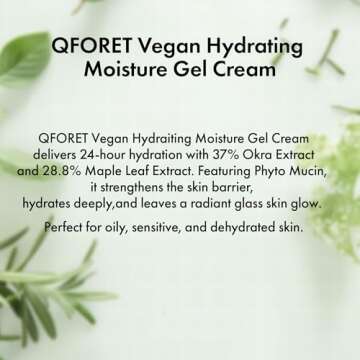 Korean Skin Care Vegan Hydrating Gel Cream with Hyaluronic Acid & Ceramide for Glass Skin – Korean...