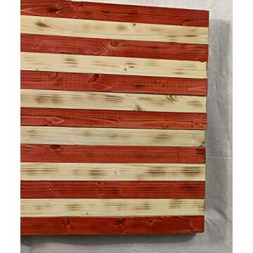 Flags Forever Betsy Ross Handmade Wooden American 1776 Flag with 13 Carved Stars, Home Decor Patriotic Wooden Flag, Door Hanging Decorations Wall Art, Indoor & Outdoor Rustic American Flag