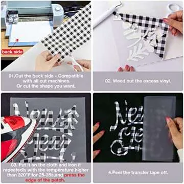 JANDJPACKAGING Buffalo Plaid HTV - Perfect for Crafting Fun