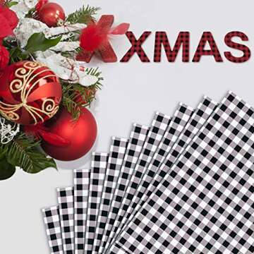 JANDJPACKAGING Buffalo Plaid HTV - Perfect for Crafting Fun