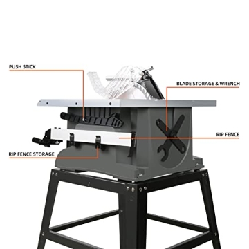 Prostormer 10-Inch Table Saw for Woodworking Enthusiasts