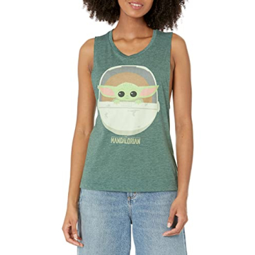 Star Wars Women's The Mandalorian Child Cute Bassinet Muscle T-Shirt