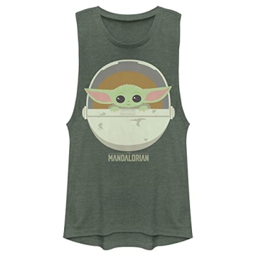 Stylish Star Wars Women's Mandalorian Tank Top in Pine Green