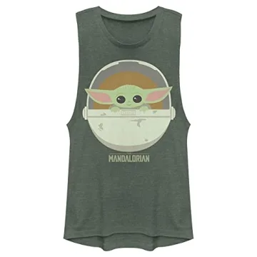 Stylish Star Wars Women's Mandalorian Tank Top in Pine Green