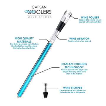 Caplan Coolers: Wine Bottle Chiller with Aerator, Pourer, and Stopper