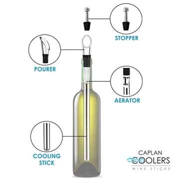 Caplan Wine Chiller Stick: Aerator & Stopper Included