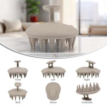 Fiora Naturals Scalp Massager Shampoo Brush - Silicon Scalp Scrubber & Exfoliator for Dandruff Removal and Hair Growth, Scalp Brush for Wet & Dry Hair, Shampoo Brush for Men, Women, Kids - BPA Free