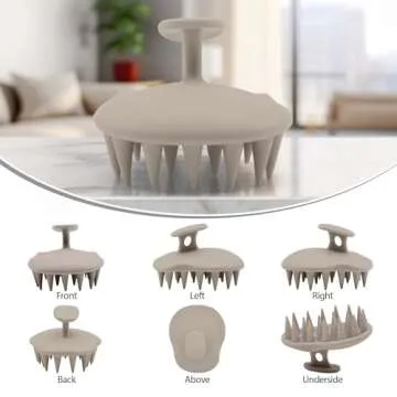 Fiora Naturals Scalp Massager Shampoo Brush - Silicon Scalp Scrubber & Exfoliator for Dandruff Removal and Hair Growth, Scalp Brush for Wet & Dry Hair, Shampoo Brush for Men, Women, Kids - BPA Free