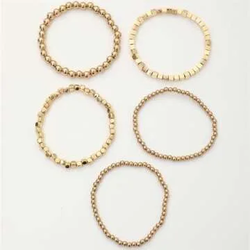 Elegant Gold Bracelet Stack - Stylish Jewelry for Women