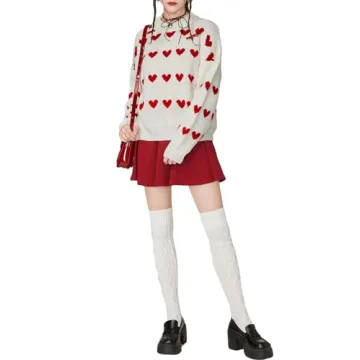 Floerns Women's Cozy Heart Sweater for Winter Chic