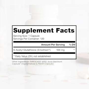 Pure TheraPro Rx S-Acetyl Glutathione Gold 100mg, Made in USA - 4 Month Supply | Acid Resistant Capsules | Patented Acetylated Form of Glutathione | Zero Fillers, Pharmaceutical Grade, Non GMO